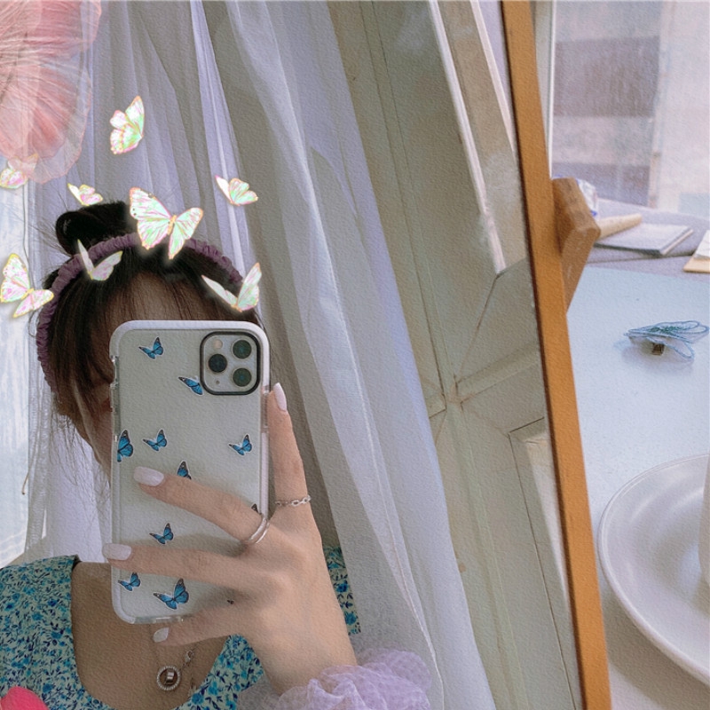 Ốp Điện Thoại Silicon Hình Bướm Xanh Dương Cho Iphone 11promax 7plus / 8 / Xr / Xs | BigBuy360 - bigbuy360.vn