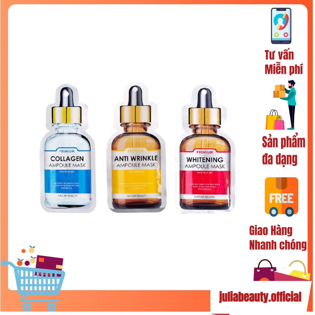 Mặt Nạ Tinh Chất Nature Beauty / 𝘍𝘳𝘦𝘦𝘴𝘩𝘪𝘱 / Mặt Nạ Dưỡng Da Chống Nhăn - Dưỡng Trắng - Phục Hồi Da - Julia Beauty - Sp24
