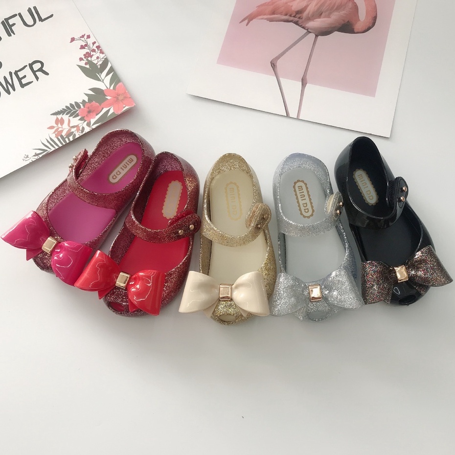 Giày bé gái búp bê nơ to công chúa MINI DD cho bé từ 2 - 7 tuổi