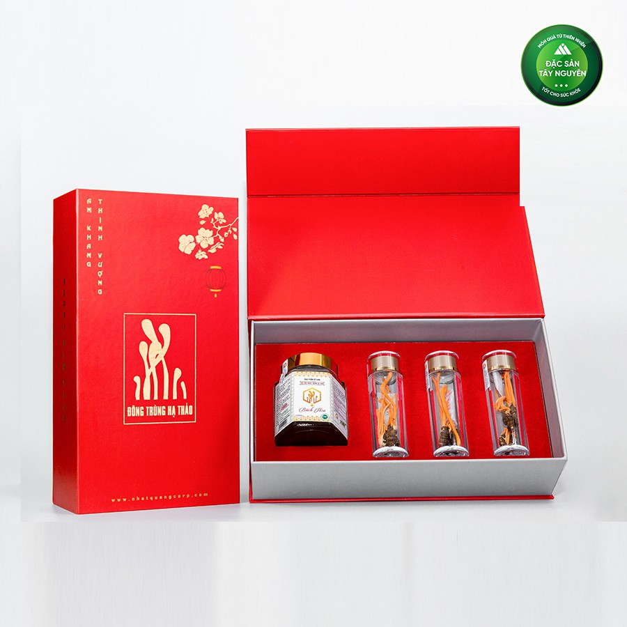 Hộp Quà Biếu Cao Cấp Mật Ong Ngâm Đông Trùng Hạ Thảo | BigBuy360 - bigbuy360.vn