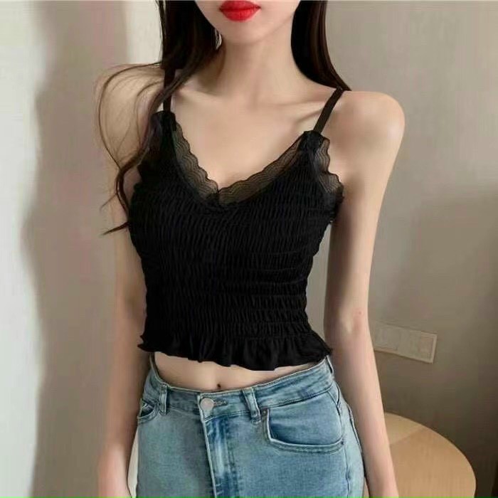 Áo Lót Ngực Bra 2 Dây Thân Dài Viền Ren Quyến Rũ Thon Gọn Gợi Cảm Có Đệm Nâng Ngực C05