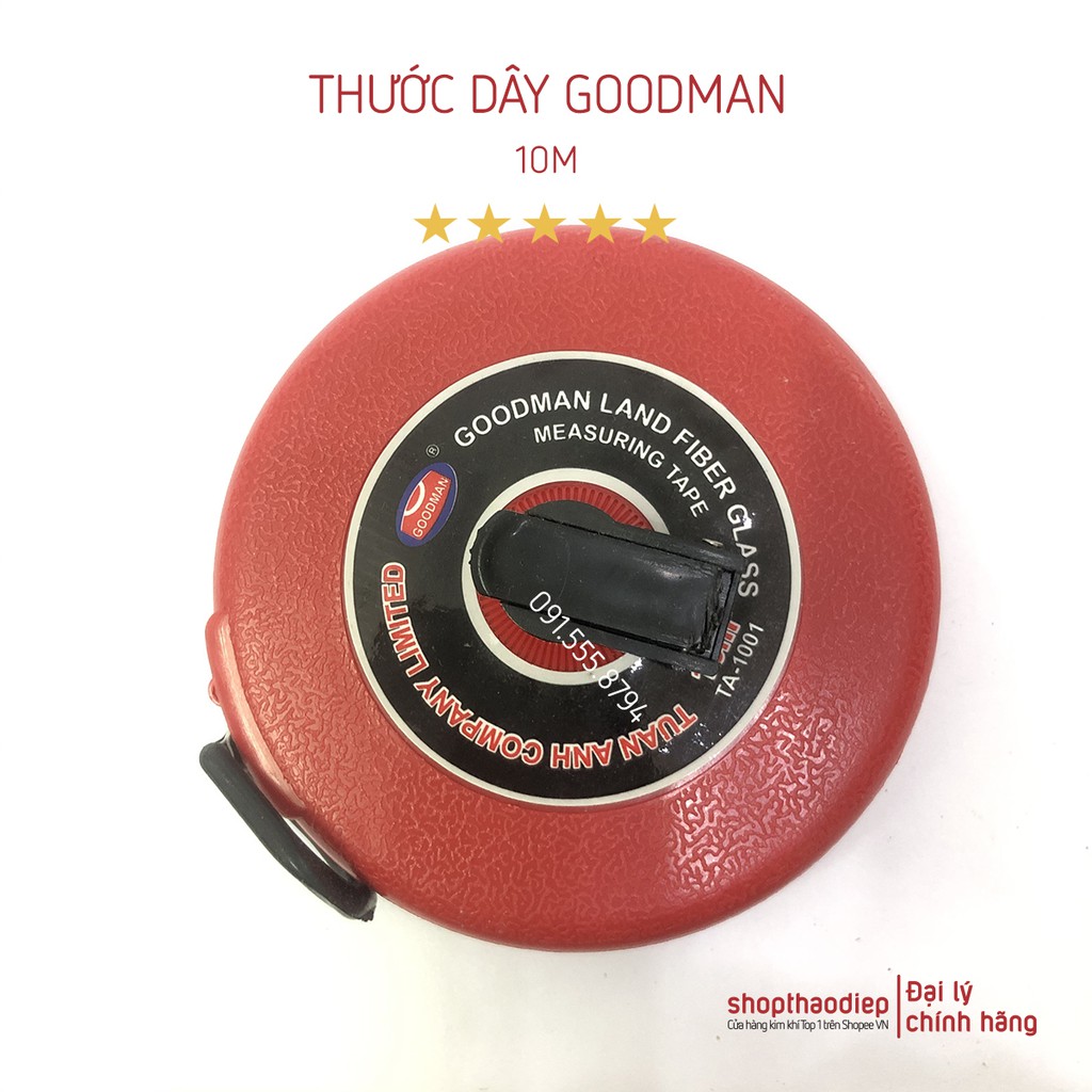 [HÀNG LOẠI 1] Thước Dây Vải 10m Goodman, Thước Cuộn Vải 10m Loại Tốt