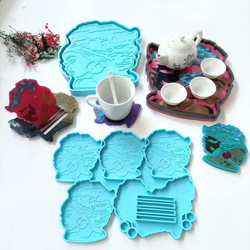 Khuôn Silicone Hình Nữ Thần Châu Phi Dùng Làm Khay Cuộn Trái Cây