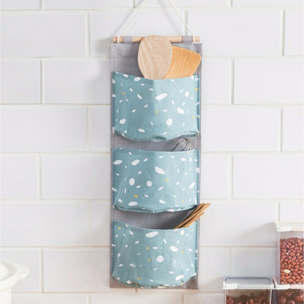 Túi Vải Treo Tường Đa Năng 3 Ngăn vải Oxford (size 19x54 cm) | BigBuy360 - bigbuy360.vn