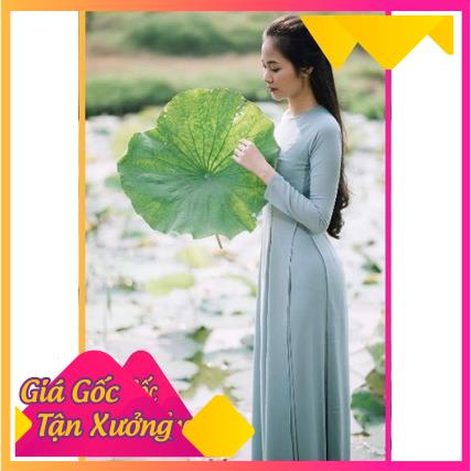 Áo dài chiffon 4 tà màu xanh đá