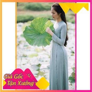 Áo dài chiffon 4 tà màu xanh đá (kèm quần 2 lớp)