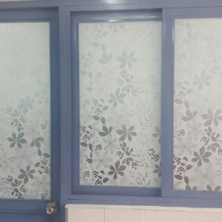 Decal dán kính/kiếng hoa lá trắng 300cm*45cm