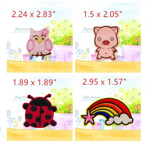 Bộ 4 sticker ủi thêu hoạt hình dễ thương