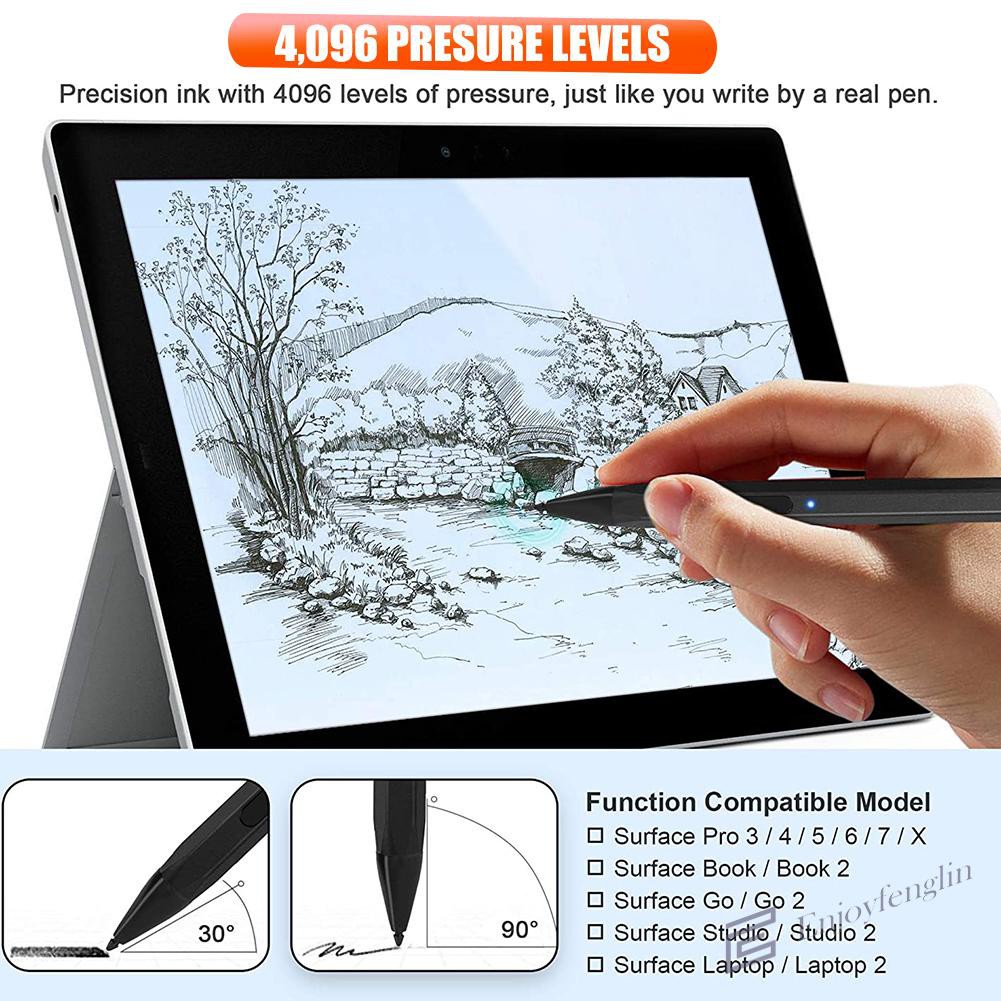 Bút Cảm Ứng Stylus Với Đầu Thay Thế Cho Surface Pro 7 6