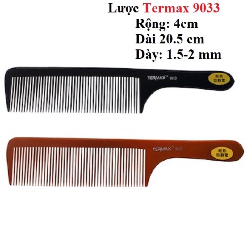 Lược Cắt Tóc Nam Bản To ⚡️Siêu Bám⚡️ Lược Termax 9033 Cao Cấp Cho Thợ Tóc, Barber Chuyên Nghiệp