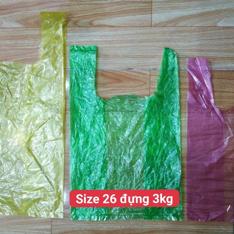 1kg Túi bóng màu đựng rau củ, hàng tạp hóa đủ cỡ