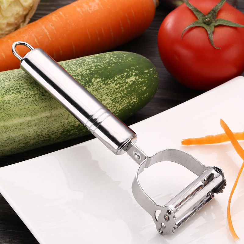 Dụng Cụ Dao Nạo Gọt Bào Rau Củ Trái Cây,Dao Gọt Inox Sắc Bén Dùng Được 2 Đầu Tiện Dụng,Dễ Lau Rửa Hay Treo Tường Bếp