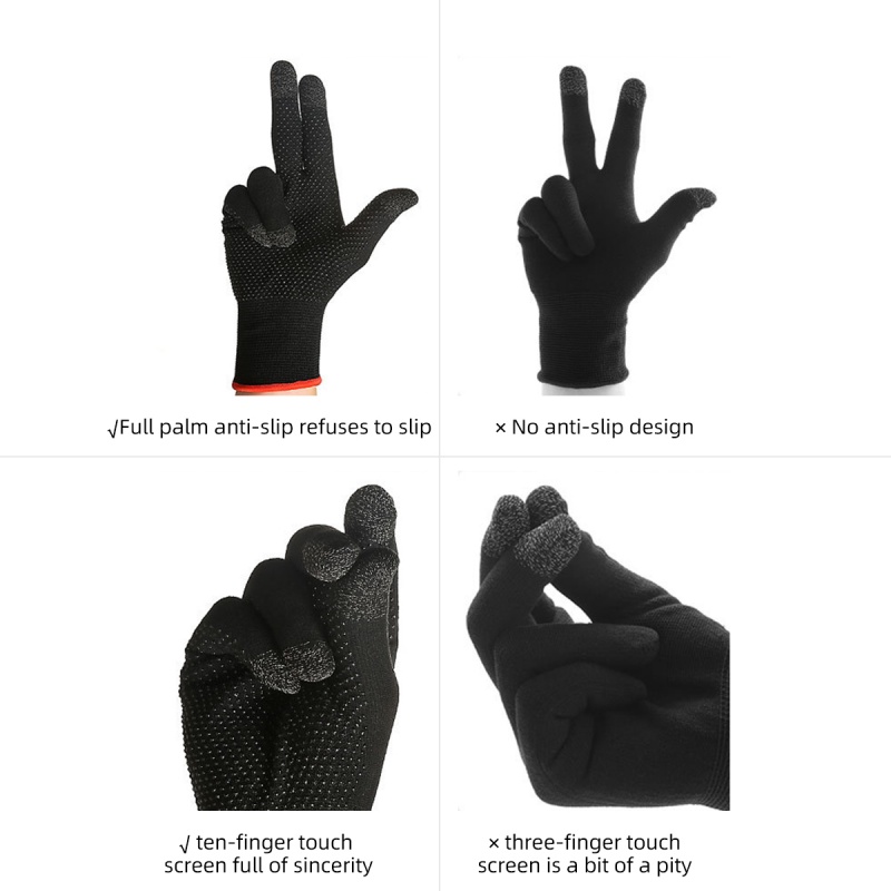 Đôi găng tay/ Đôi găng ngón tay FONKEN sử dụng màn hình cảm ứng chống thấm mồ hôi dành cho chơi game PUBG đạp xe