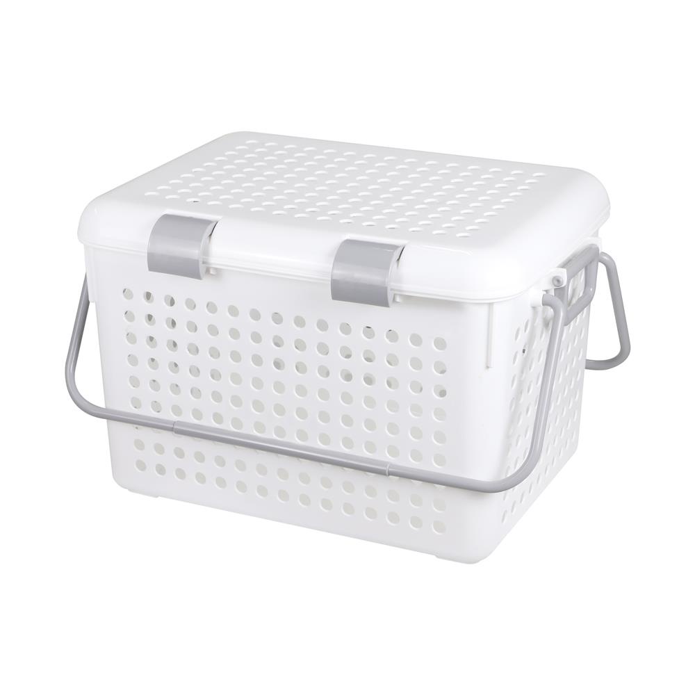 HomeBase PLIM Giỏ đựng đồ hình vuông bằng nhựa Thái Lan W50,5xH34xD37 màu trắng