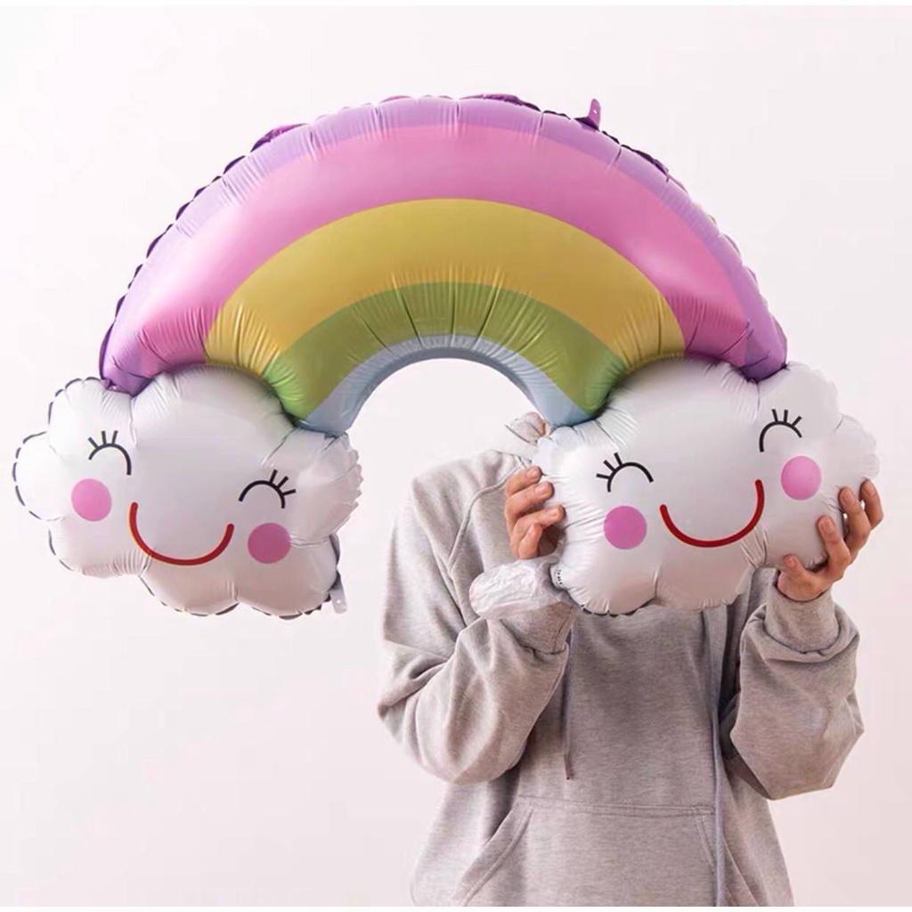 [SIZE 90CM] Bóng Hình Cầu Vồng Mây Siêu Xinh Trang Trí Tiệc Sinh Nhật, Đầy Tháng Cho Bé