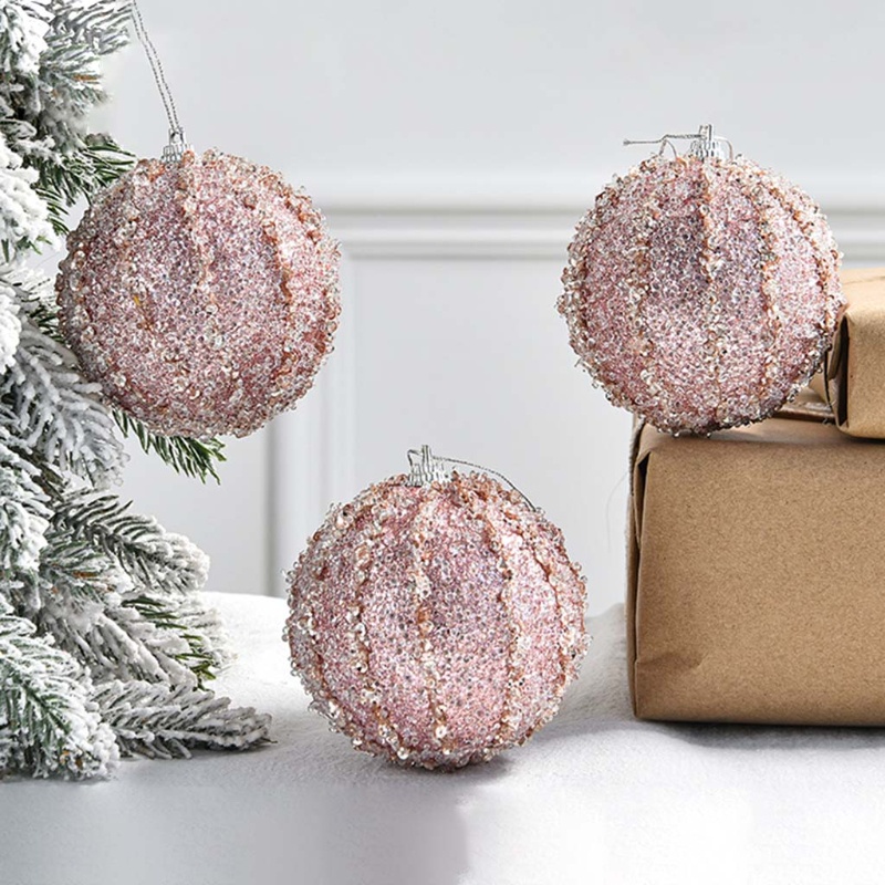 Trái châu 8cm trang trí cây thông giáng sinh ngày lễ