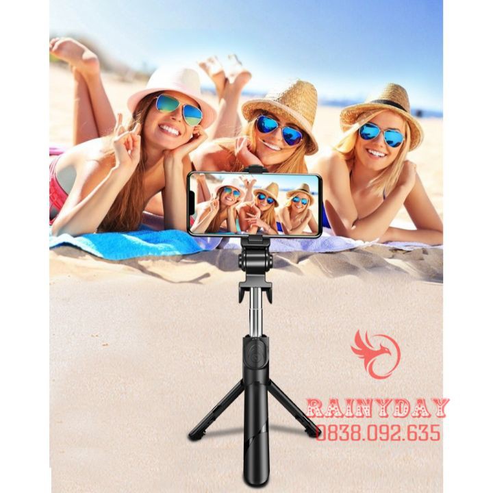 Gậy chụp hình ảnh tự sướng selfie 3 chân kiêm tripod đa năng có bluetooth điều khiển từ xa | BigBuy360 - bigbuy360.vn