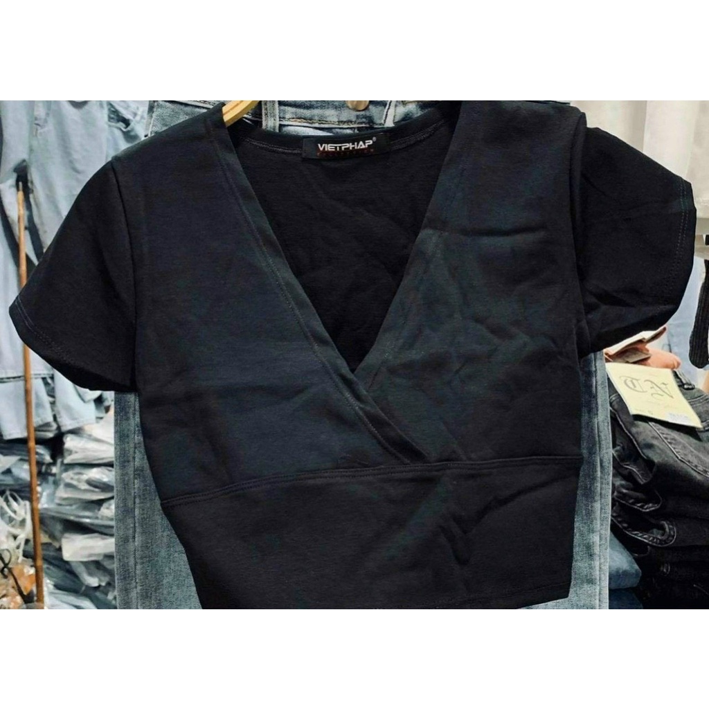 áo croptop đắp chéo ngực xinh na