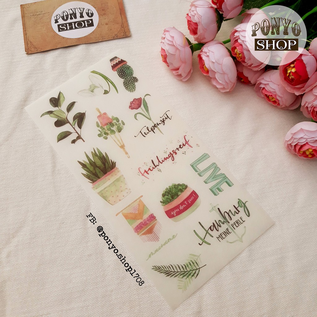 Bộ 3 sticker phong cách Watercolor - Chủ đề Plant