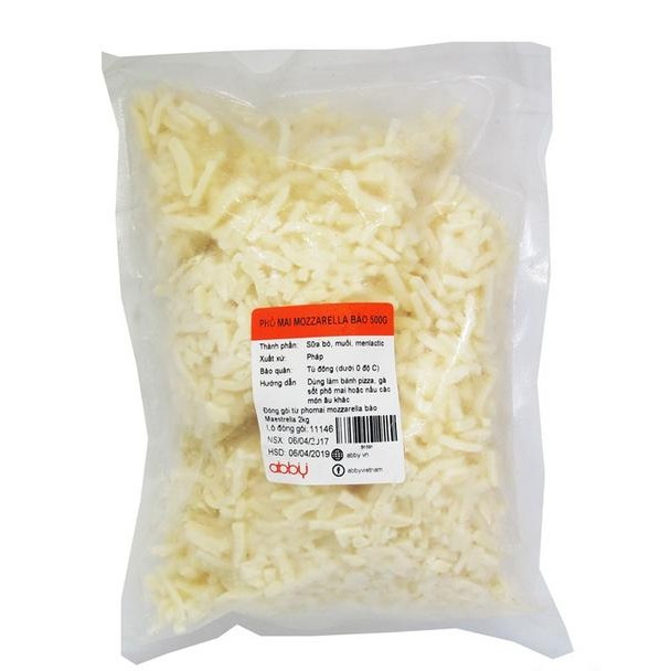 PHÔ MAI MOZZARELLA ÚC BÀO SẴN GÓI 500G