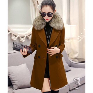 [LH5097] Áo khoác dạ nữ cổ lông cao cấp