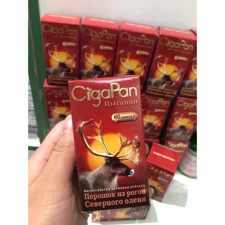 Viên uống Nhung hươu Cigapan Nga hộp 60 viên, tăng cường sức khỏe, chống lão hóa