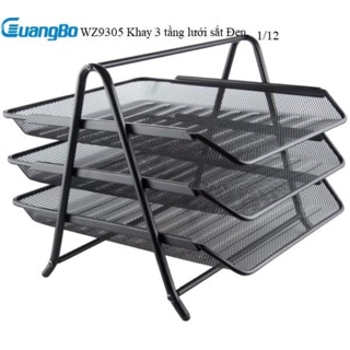 Khay tài liệu 3 tầng sắt di động Guangbo 9305