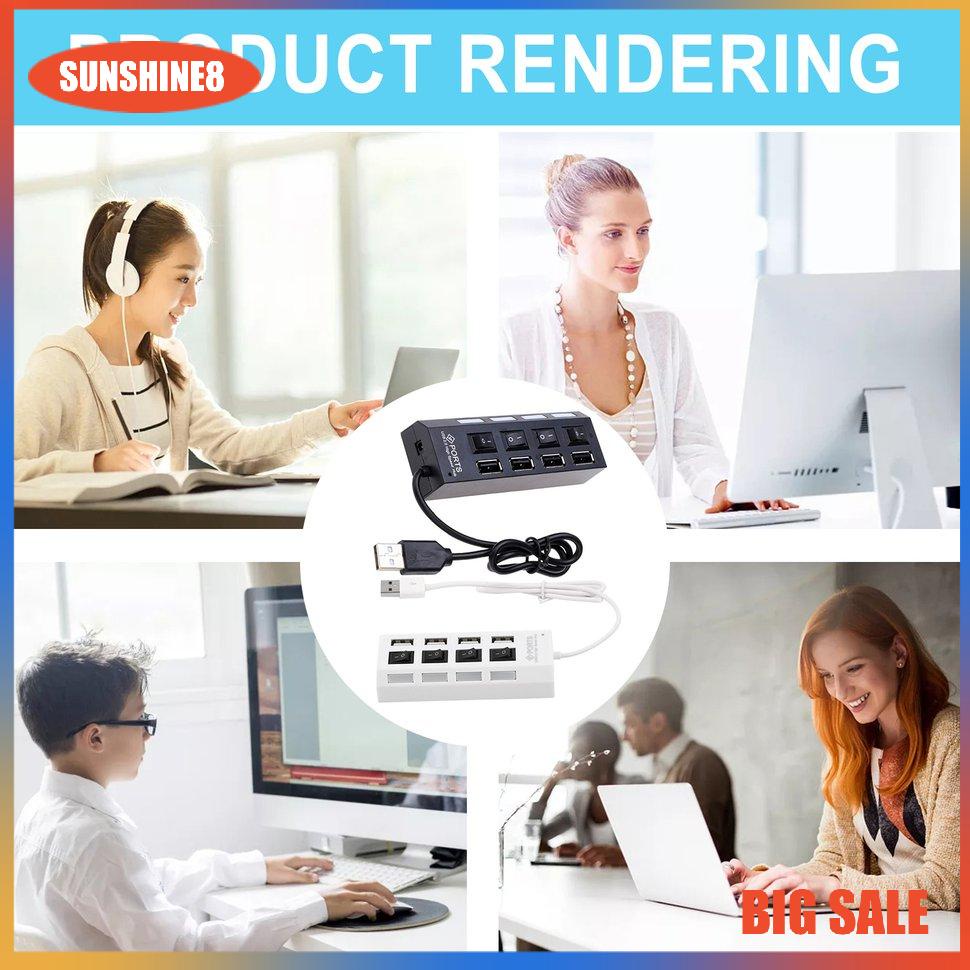 【SUN】Universal USB Hub 4 Cổng USB 2.0 Bộ sạc Tốc độ cao Mini Hub Socket Splitter