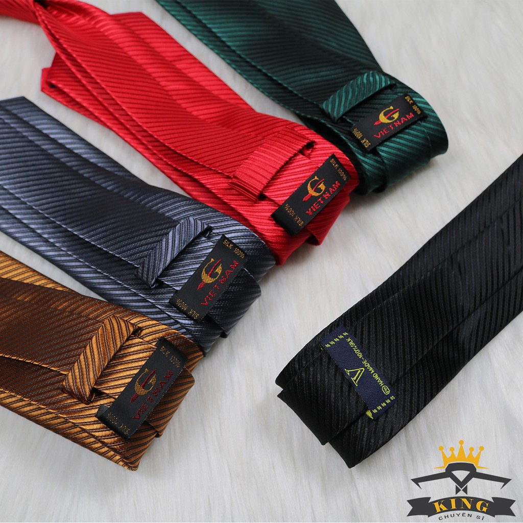 Cà Vạt Nam KING Bản Lớn 8cm, 3 Lớp, Vải Silk Lụa 100% Cao Cấp ( C13 )
