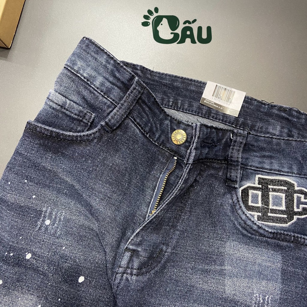 Quần short jean nam Gấu 194 vải jeans bò co dãn, mềm mịn form slimfit 206