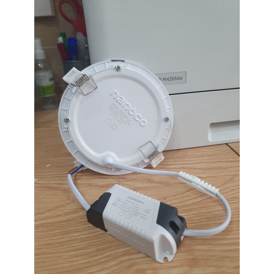 Đèn âm trần LED Nanoco NSD096S110 9W siêu mỏng viền bạc