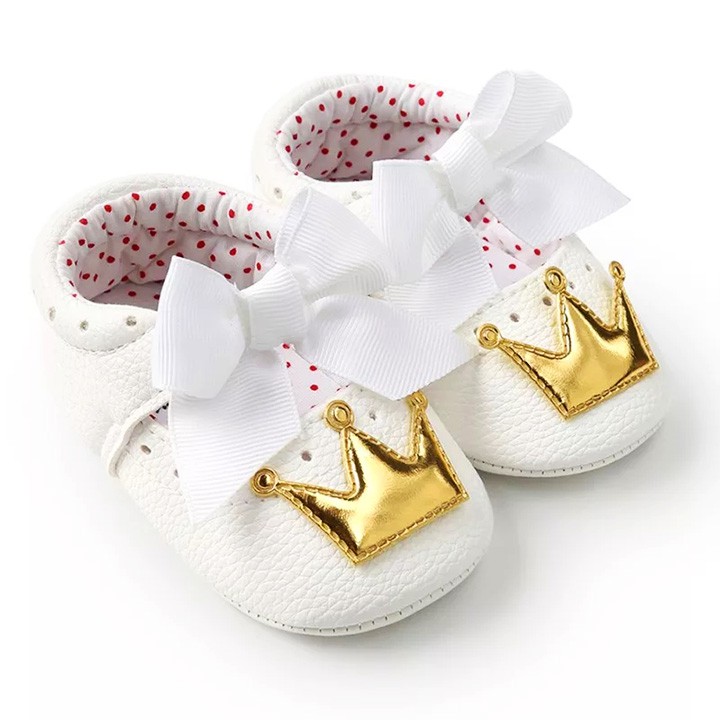 Giày tập đi công chúa cho bé gái 0-18 tháng tuổi phối nơ đáng yêu BBShine – TD3