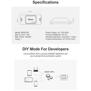 SONOFF BASIC R3 Công Tắc Điều Khiển Đèn Thông Minh công tắc WIFI