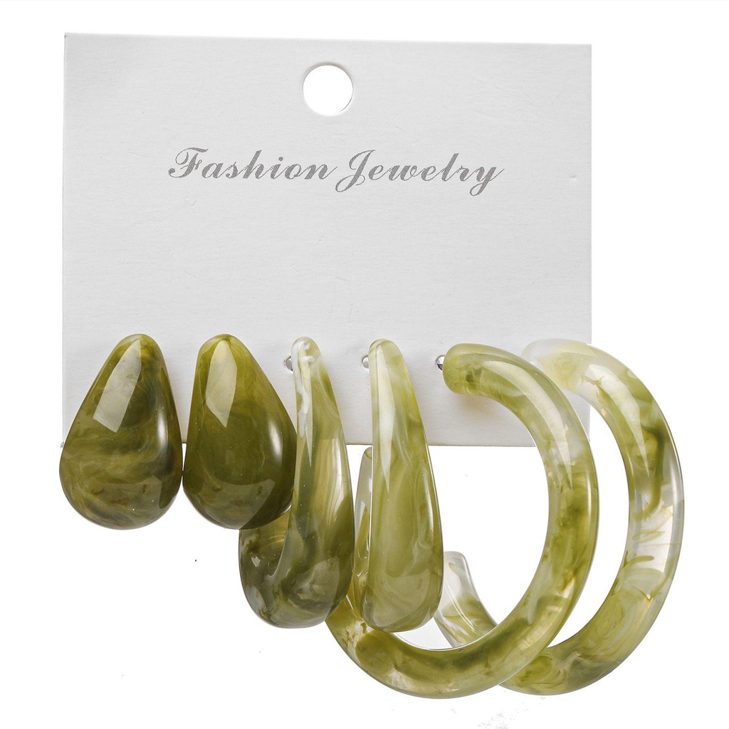 MELODG Bộ 3 Đôi Khuyên Tai Nữ Phong Cách Vintage Xinh Xắn