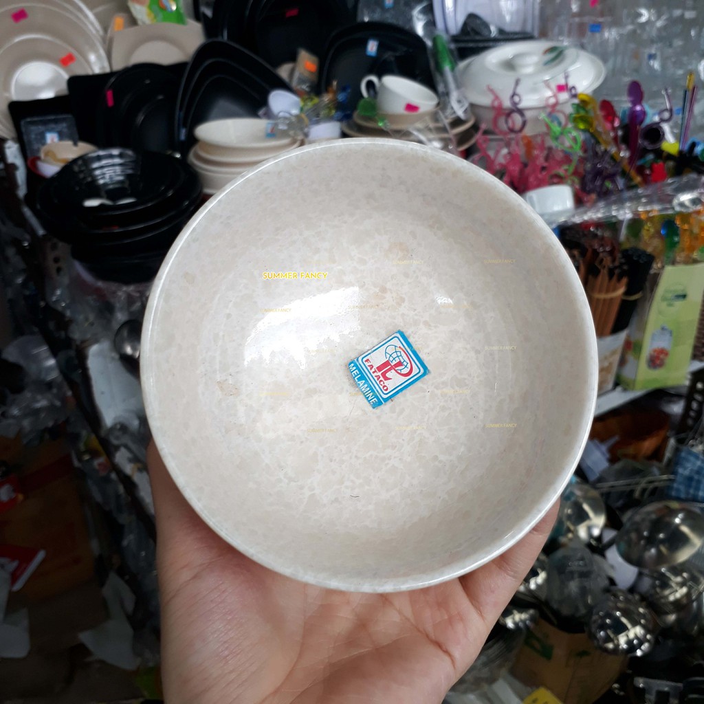 Chén cơm 11.4 x 5.5 cm nhựa melamine phíp màu vân đá trắng, đá đen, đá xanh  - small bowl F-CO11