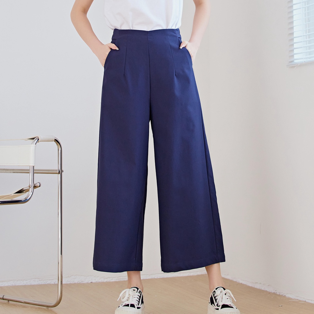 Eyouth 1062 Quần culottes Cạp Cao Ống Rộng Trang Trọng Cho Nữ