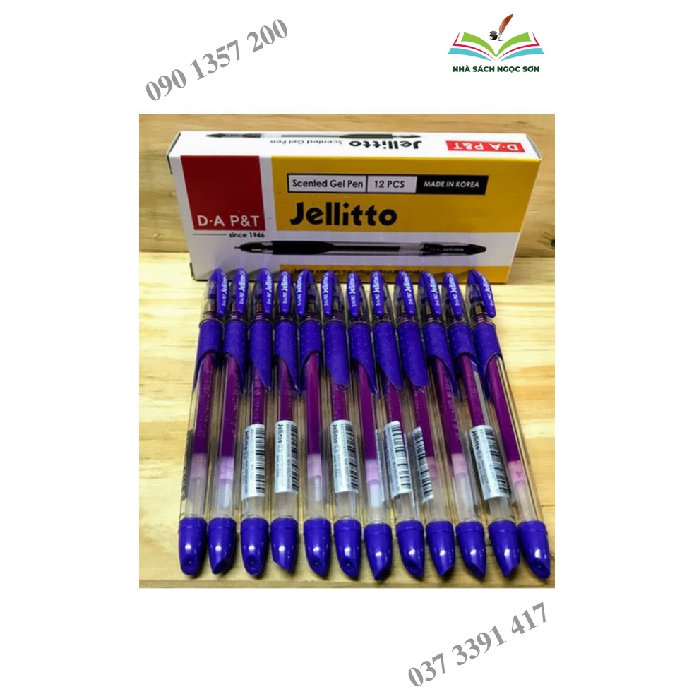 Hộp 12 Viết Nước Jellitto Đông A Màu Tím - Bút Tím Loại Tốt Không Lem, Không Tắc MựcDCHT