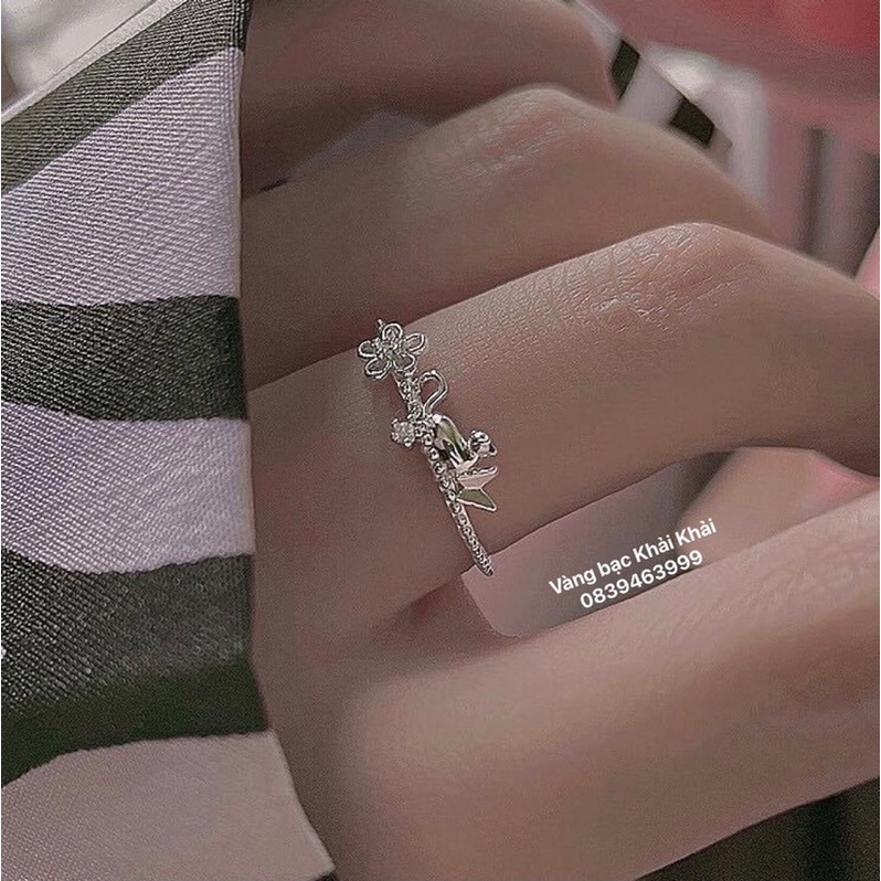 Nhẫn nữ bạc ta free size sáng bóng , giá rẻ - Vàng Bạc Khải Khải