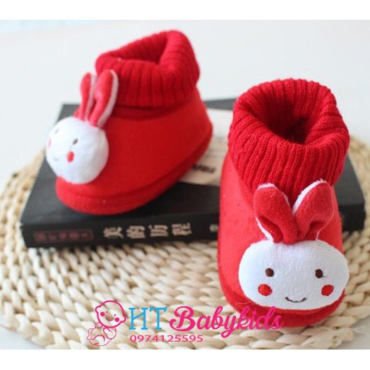 Giày Bốt Thỏ Giữ Ấm Dành Cho Bé Gái Sơ Sinh Đáng Yêu Đi Chơi Tết