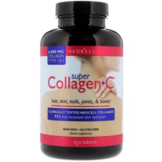 Super Collagen + C bổ sung 6000mg collagen type 1&3 của NeoCell Mỹ