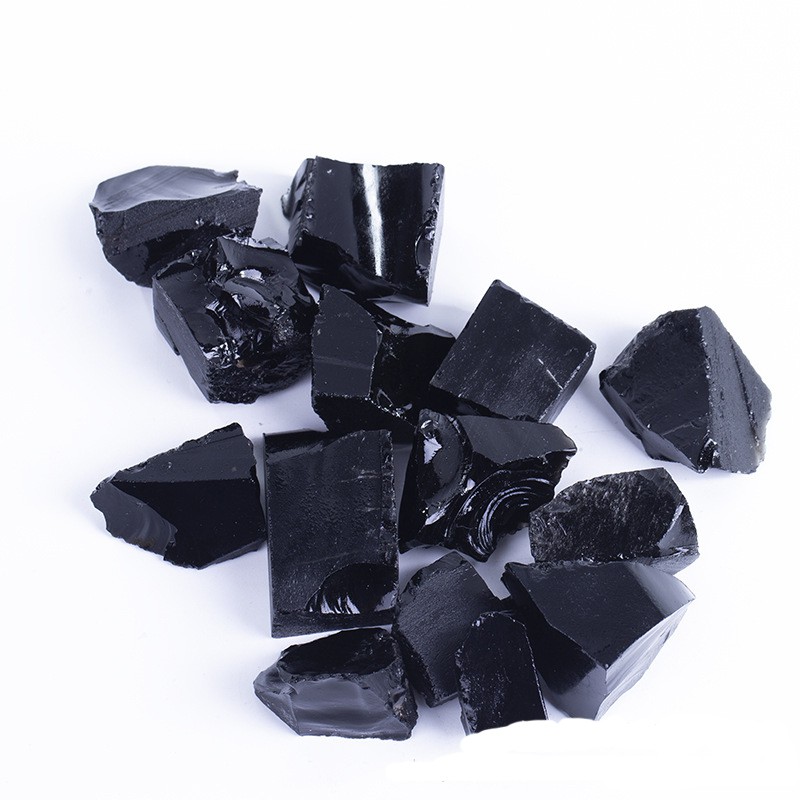 Đá thô thanh tẩy Obsidian 10,2 black crystal chơi tarot , phong thủy