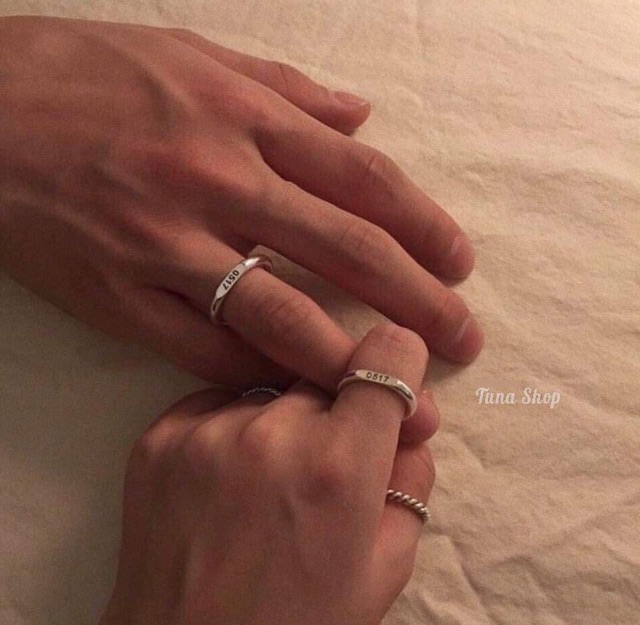 Nhẫn Bạc đôi hàng thiết kế khắc tên khắc chũ, Nhẫn Bạc đôi tình yêu thiết kế theo yêu cầu bằng bạc cao cấp TUNASILVER