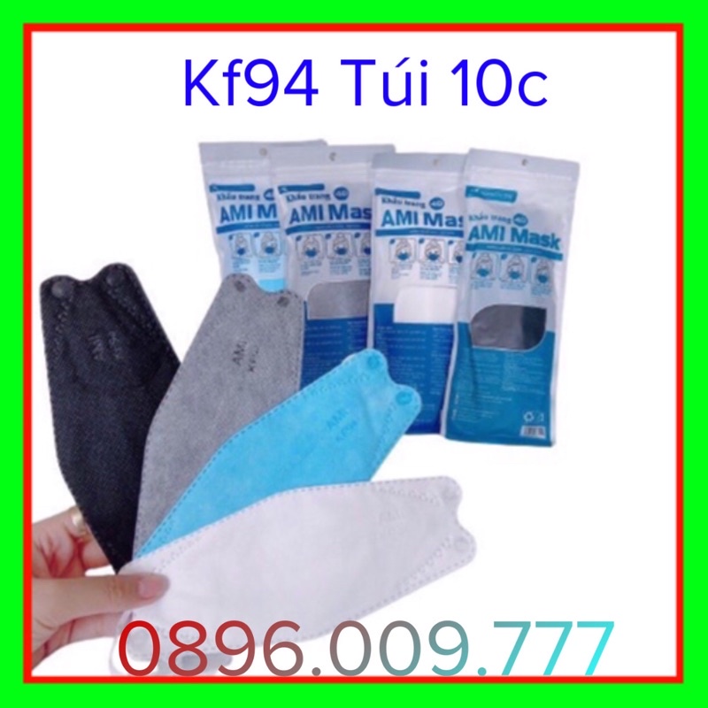 Khẩu trang KF94 AMI 4D Mark kháng khuẩn (túi 10chiếc) - Hàng chính hãng