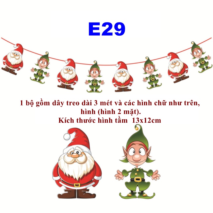 Cờ treo trang trí noel trang trí giáng sinh E29