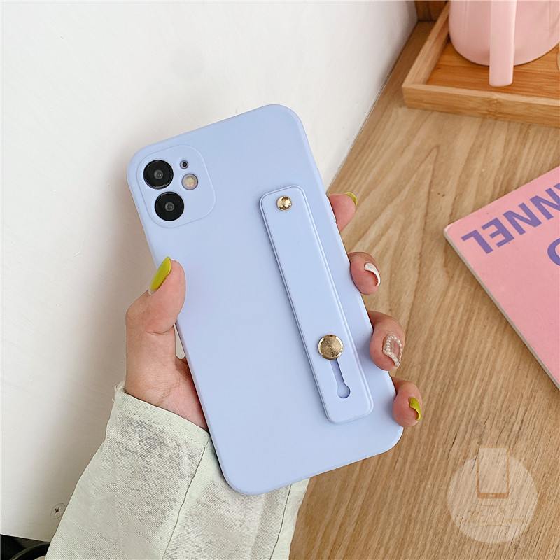 Ốp điện thoại màu kẹo trơn có quai cầm tay cho iPhone 11 iPhone 7plus 8plus iPhone 11