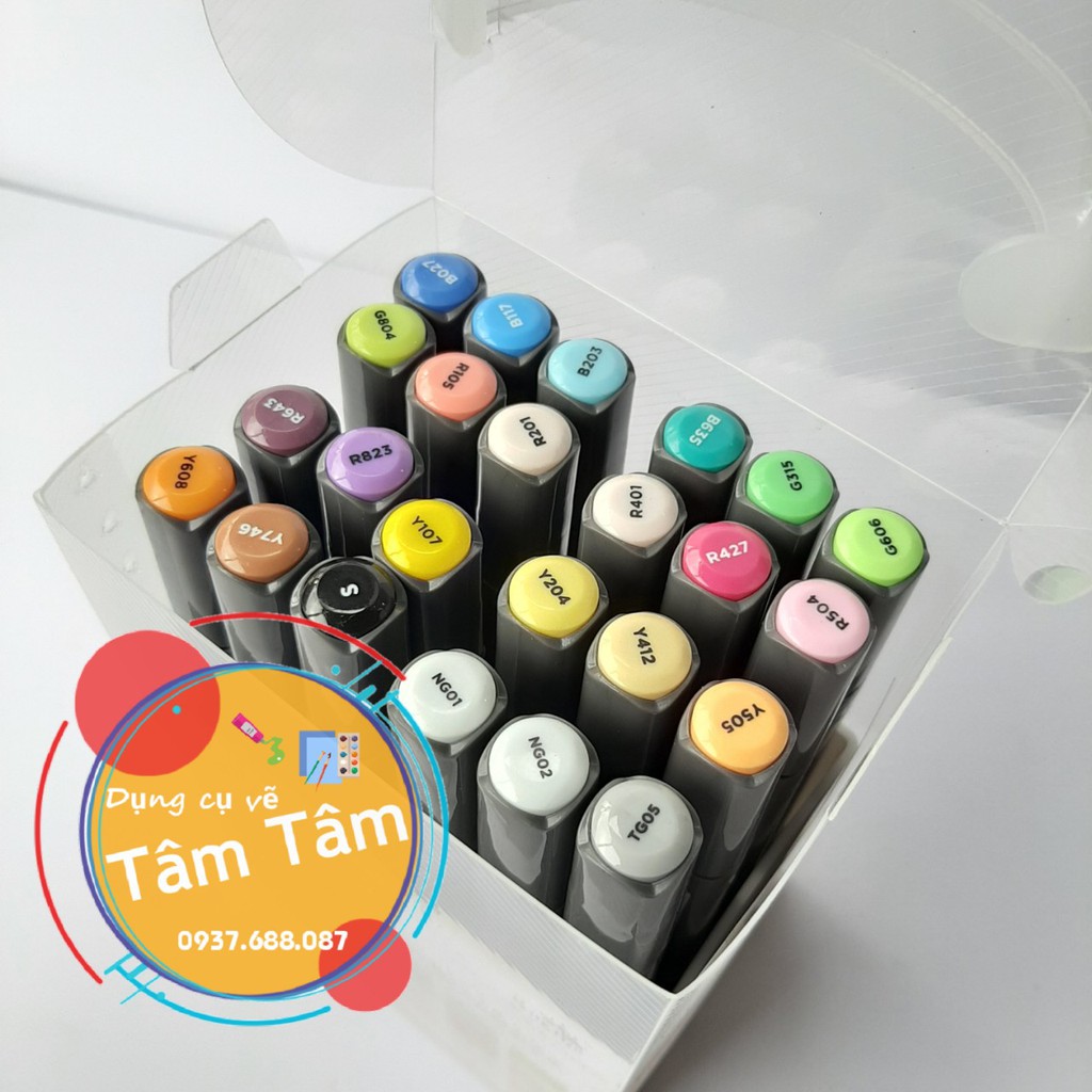 [ TÂM TÂM ]-Bút Marker Kuelox đầu cọ thân đen-
