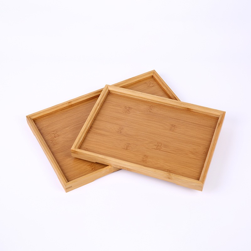 Khay đựng trà bằng gỗ tre kháng khuẩn hình chữ nhật, hình vuông