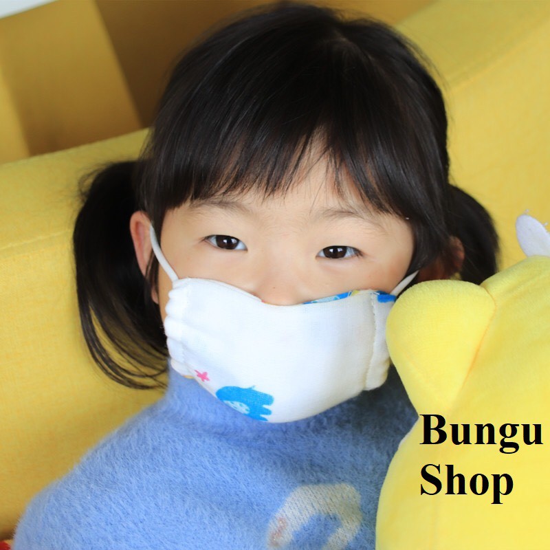 ⚡️FREESHIP⚡️ Khẩu trang vải xô 6 lớp mềm mịn cao cấp chống bụi kháng khuẩn cho bé Bungu Shop