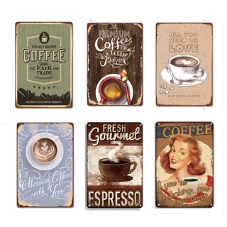 30x40cm Tranh thiếc chủ đề Cafe trang trí design quán phong cách vintage retro (phần 3)