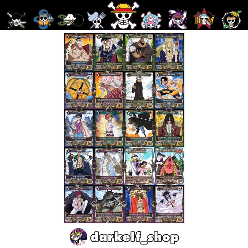 Bộ Thẻ bài Toonies One Piece Ma Trận Liên Hợp 60 thẻ #2.